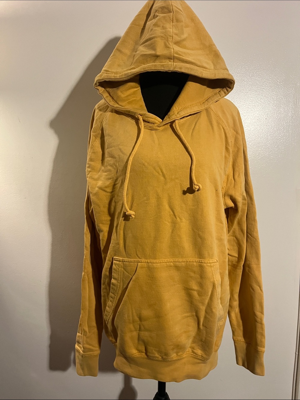 Men's Mustard Yellow Hooded Pullover Sweatshirt